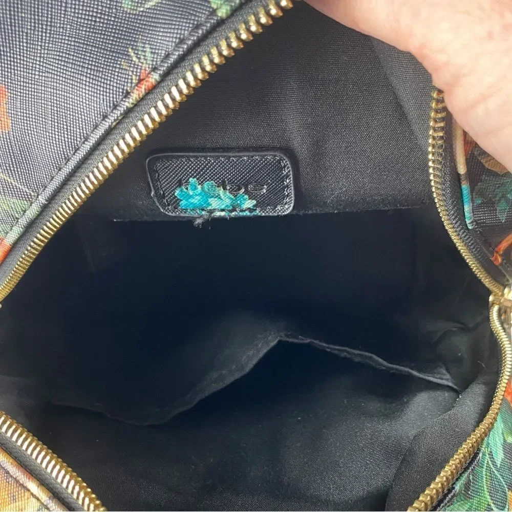 Bebe Bag Black Pink Floral Melissa Medium Studded Vegan Small Backpack